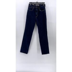 LEVI'S PREMIUM Women's Dark Blue Denim 70's High-Rise Slim Straight Jeans SZ 24